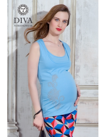 Топ для кормления Diva Nursingwear Eva Print, цвет Celeste