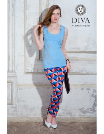 Топ для кормления Diva Nursingwear Eva Print, цвет Celeste