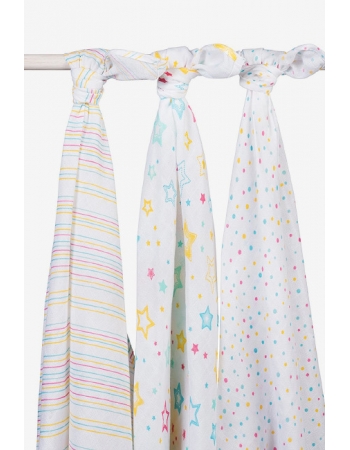 Муслиновые пеленки для новорожденных Jollein большие, Stardust (звездная пыль)