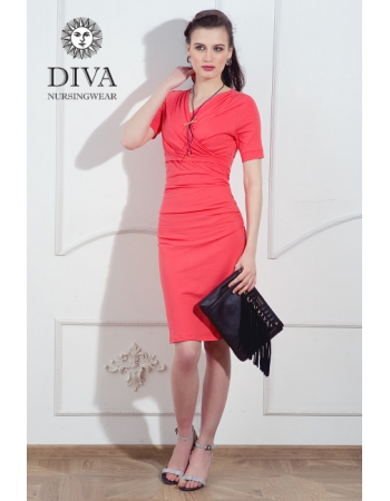 Платье для кормящих и беременных Diva Nursingwear Lucia кор.рукав, Corallo