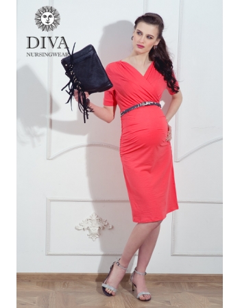 Платье для кормящих и беременных Diva Nursingwear Lucia кор.рукав, Corallo