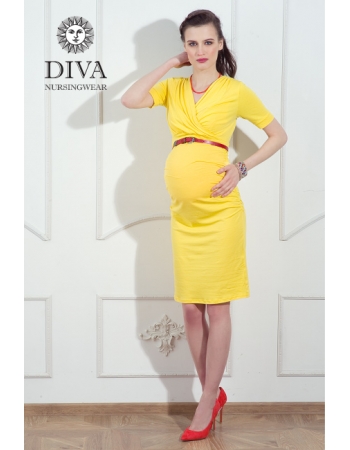 Платье для кормящих и беременных Diva Nursingwear Lucia кор.рукав, Limone