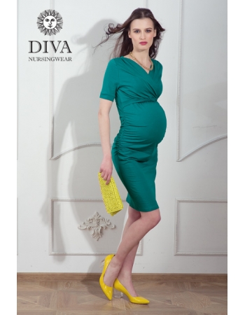 Платье для кормящих и беременных Diva Nursingwear Lucia кор.рукав, Smeraldo