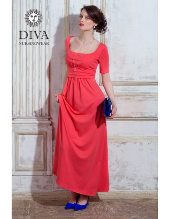Платье для кормящих и беременных Diva Nursingwear Stella Maxi, Corallo