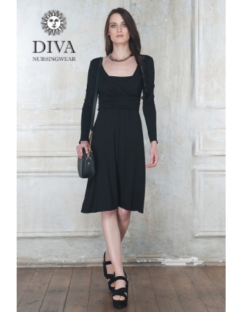 Платье для кормящих и беременных Diva Nursingwear Alba дл.рукав, цвет Nero