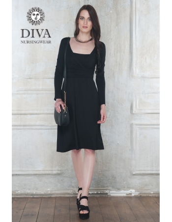 Платье для кормящих и беременных Diva Nursingwear Alba дл.рукав, цвет Nero