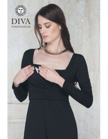 Платье для кормящих и беременных Diva Nursingwear Alba дл.рукав, цвет Nero
