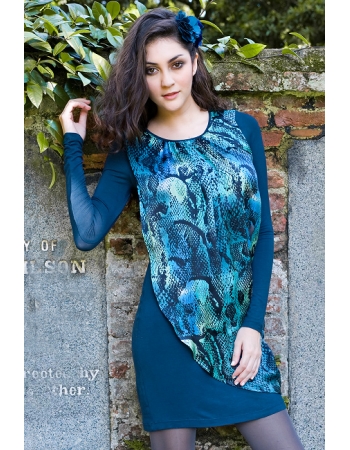 Платье для кормящих Mothers en Vogue Goddess Drape, синий змеиный принт