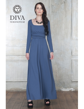 Платье для кормящих и беременных Diva Nursingwear Stella Maxi дл.рукав, цвет Notte