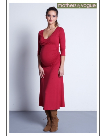 Платье Mothers en Vogue "Dana", рукав 3/4, цвет малиновый