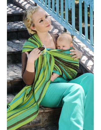 Слинг с кольцами Ellevill Zara Tricolor Green со льном