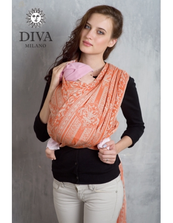 Слинг-шарф Diva Milano cо льном, Flora Arancio