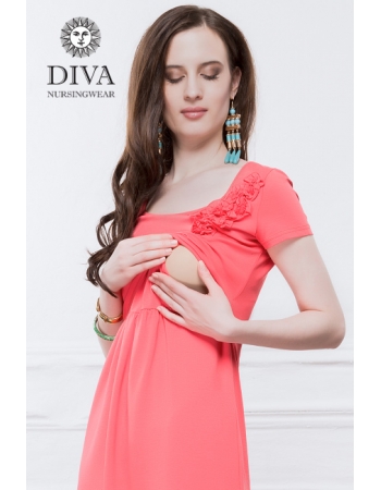 Платье для кормящих и беременных Diva Nursingwear Dalia, цвет Corallo