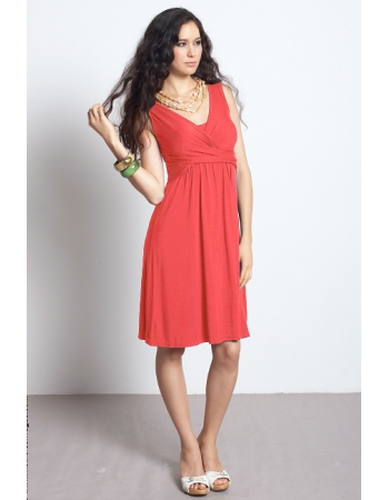 Платье для кормящих и беременных "Wrap Dress" без рукава, Nectarine