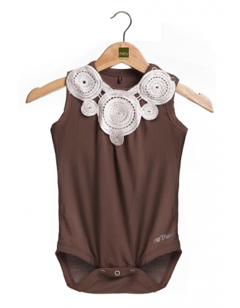 Боди Zahra Applique для малыша, коричневый