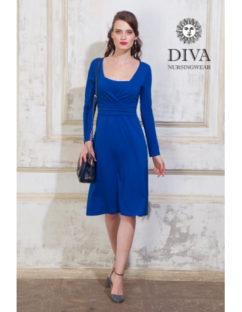 Платье для кормящих и беременных Diva Nursingwear Alba дл.рукав, цвет Azzurro