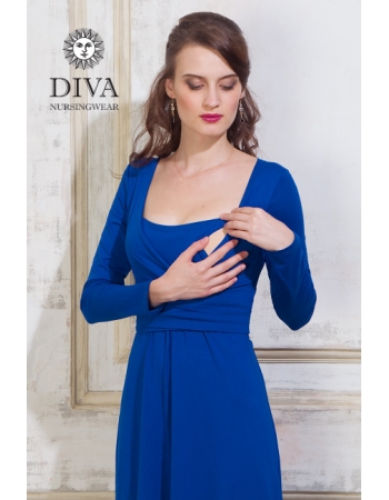 Платье для кормящих и беременных Diva Nursingwear Alba дл.рукав, цвет Azzurro