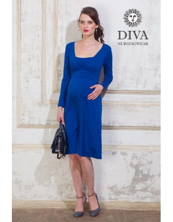 Платье для кормящих и беременных Diva Nursingwear Alba дл.рукав, цвет Azzurro