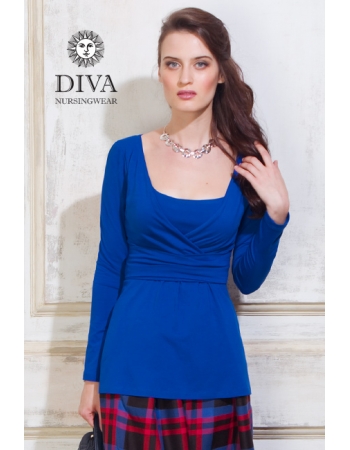 Топ для кормящих и беременных Diva Nursingwear Alba дл.рукав, Azzurro