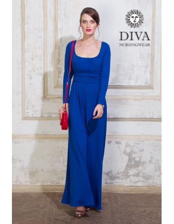 Платье для кормящих и беременных Diva Nursingwear Stella Maxi дл.рукав, цвет Azzurro