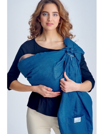 Слинг с кольцами Баюшка двуслойный, Джинс синий