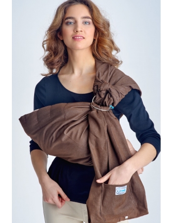 Слинг с кольцами Баюшка двуслойный, Джинс шоколадный