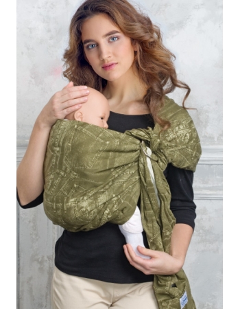 Слинг с кольцами Баюшка двуслойный, Джинс хаки