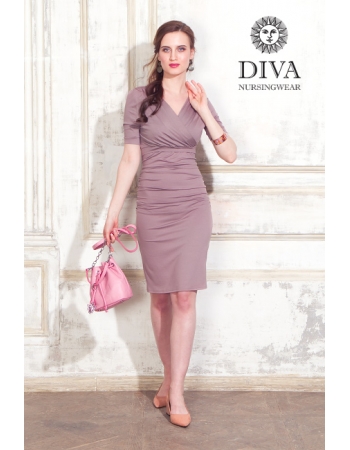 Платье для кормящих и беременных Diva Nursingwear Lucia кор.рукав, Cacao