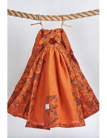 Слинг с кольцами Баюшка однослойный, Терракотовый павлин