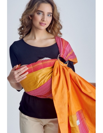 Слинг с кольцами Баюшка двуслойный, Оранжевые полоски