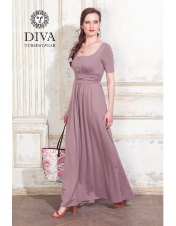 Платье для кормящих и беременных Diva Nursingwear Stella Maxi, Cacao