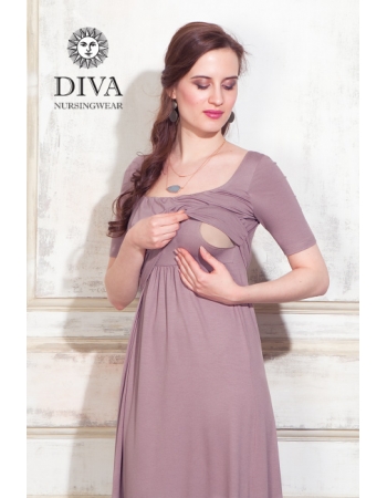 Платье для кормящих и беременных Diva Nursingwear Stella Maxi, Cacao