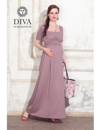 Платье для кормящих и беременных Diva Nursingwear Stella Maxi, Cacao