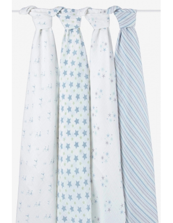 Муслиновые пеленки для новорожденных Aden&Anais, большие, набор 4 Prince Charming