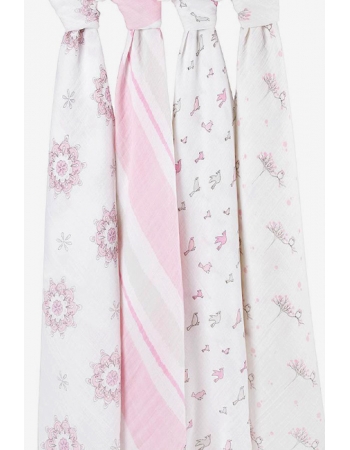 Муслиновые пеленки для новорожденных Aden&Anais большие, набор 4, for the Birds