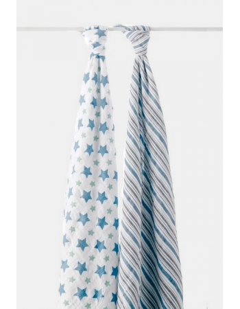 Aden&Anais набор 2 больших муслиновых пеленок, Prince Charming (принц)