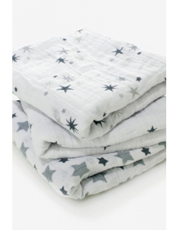 Муслиновые пеленки для новорожденных Aden&Anais средние, набор 3, Twinkle