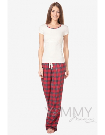 Брюки свободного силуэта в клеточку