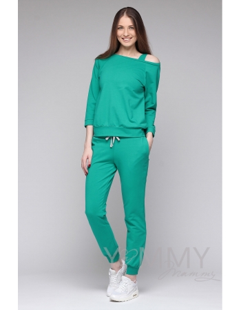 Костюм из футера зеленый