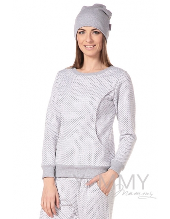 Джемпер серый в горошек