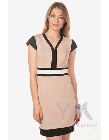 Платье с секретом на молнии для беременных и кормящих, бежевое