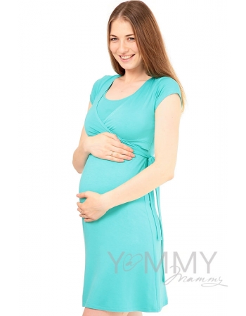 Платье на запах для кормящих и беременных, ментол