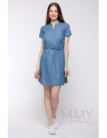 Платье-рубашка для кормящих и беременных, джинсовое