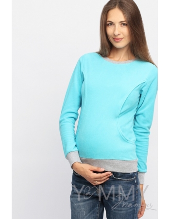 Джемпер для кормящих и беременных флисовый, цвет бирюзовый