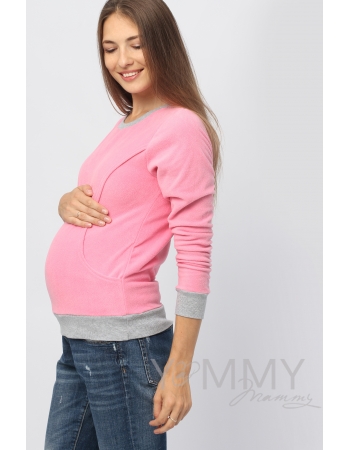 Джемпер для кормящих и беременных флисовый, цвет розовый