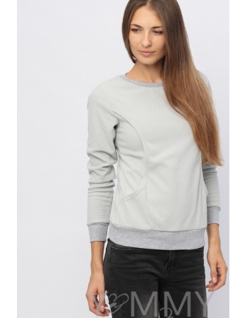 Джемпер для кормящих и беременных флисовый, цвет серый