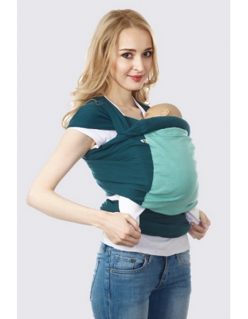 Слинг-шарф трикотажный Fusion, сине-зеленый