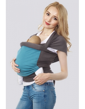 Слинг-шарф трикотажный Fusion, серо-голубой