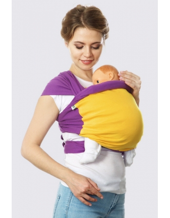 Слинг-шарф трикотажный Fusion, фиолетово-желтый