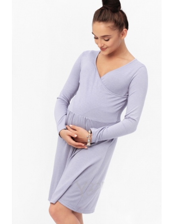 Платье для кормящих и беременных с широким поясом, лаванда